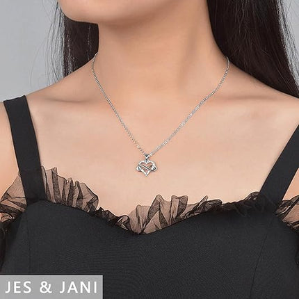 Infinity Heart Necklace Women 925 Sterling Silver CZ Love Pendant