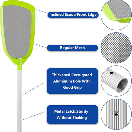 Pool Skimmer Net 72" with Pole, Leaf Rake for Inground Above Ground Pool, Spa