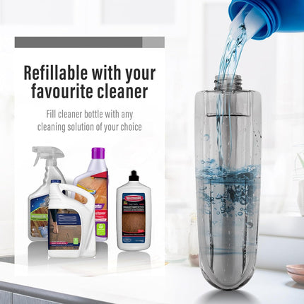 Spray Mop for Floors with Refillable Bottle & 3 Washable Microfiber Pads