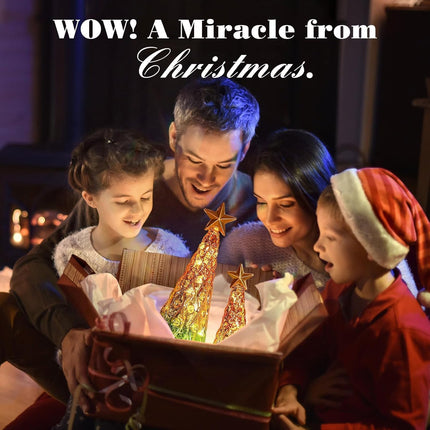 2PCS Glass Christmas Trees – Mercury Tabletop Trees with Lights & Battery