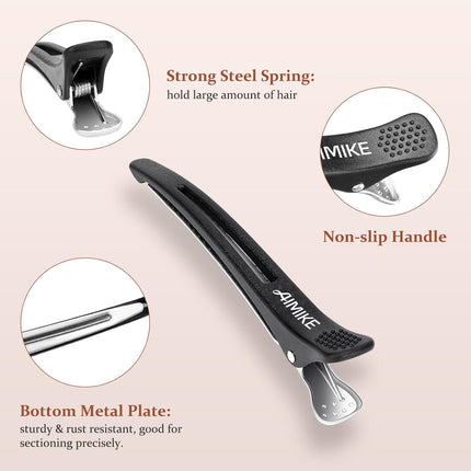 6PCS Professional Hair Clips for Styling Sectioning Non Slip Salon Clips