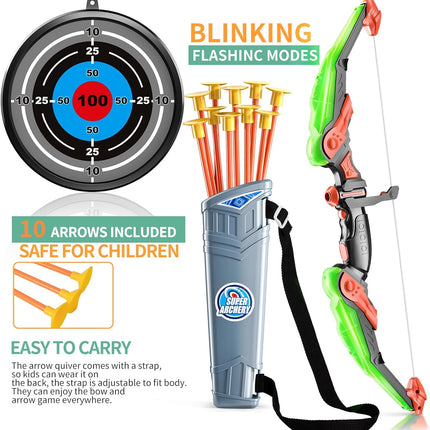 Archery Toy Set for Kids Bow Arrow with Target Quiver Indoor Outdoor Game