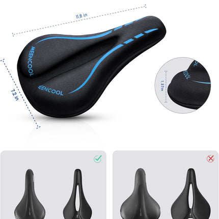Bike Seat Cushion Gel Padded Cover for Men Women Fits Peloton Bike 11x7