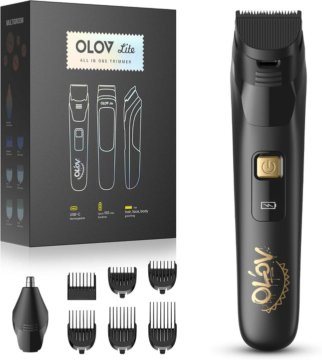 10-in-1 Electric Beard & Nose Hair Trimmer, Cordless Men's Grooming Kit, Black