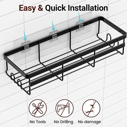 2 Pack Adhesive Shower Caddies Stainless Steel Bathroom Storage Shelf No Drill