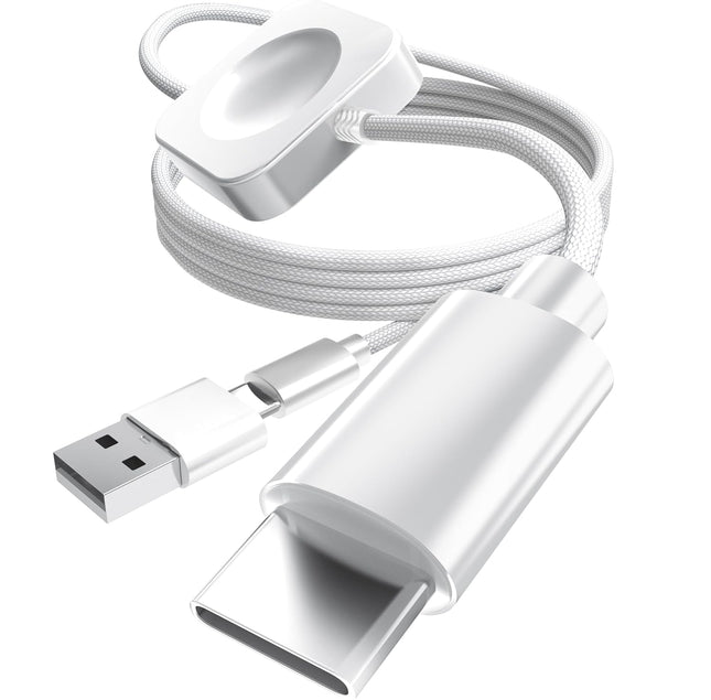2-in-1 USB-C Fast Charging Cable – Built-In Apple Watch Charger for iPhone