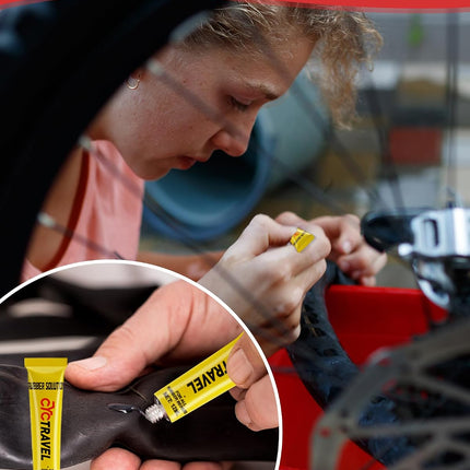 Bike Tire Repair Kit with 20 Patches, Tire Levers & Metal Rasp for MTB Road Bikes