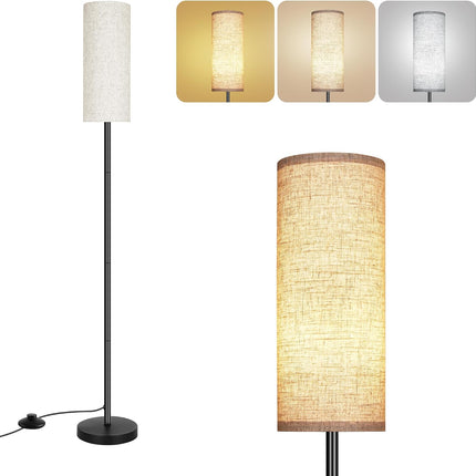 Modern Floor Lamp with Lampshade Minimalist Standing Light Foot Switch for Living