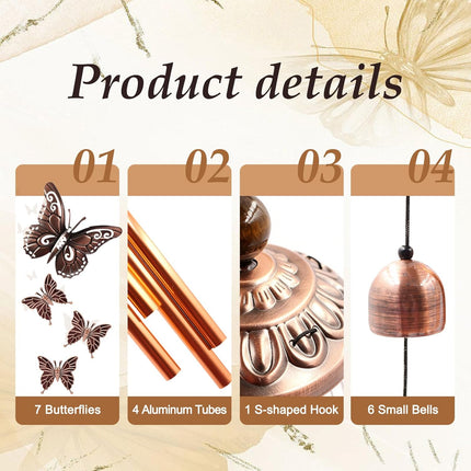 Butterfly Wind Chimes – Aluminum Tube, Outdoor Garden & Patio Decor