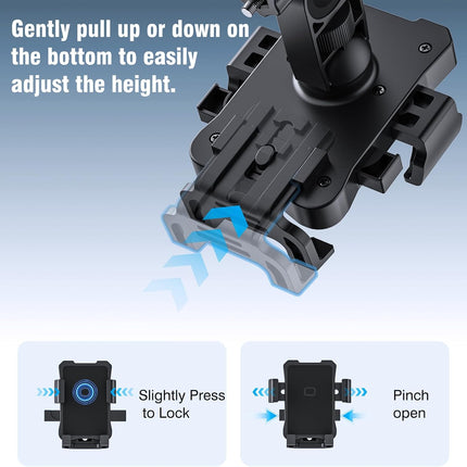 Bike Phone Holder Mount, Secure Handlebar Holder for 4.5-6.8in Smartphones, Black