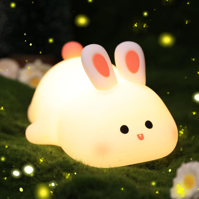 Bunny Night Light – Big Face Rabbit LED Lamp for Kids, Rechargeable
