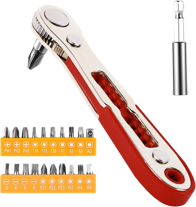 22 Piece Ratchet Screwdriver Tool Set Magnetic Bits for DIY Home Car Repair