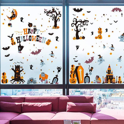 Halloween Window Stickers, 10-Sheet Reusable Clings & Decals for Indoor Outdoor Decor