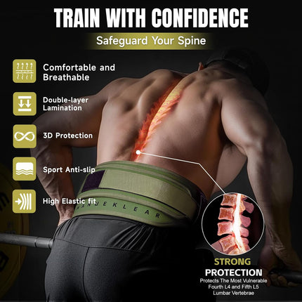 Powerlifting Weight Belt & Dip Belt Combo for Pull Up Squat Strength Training