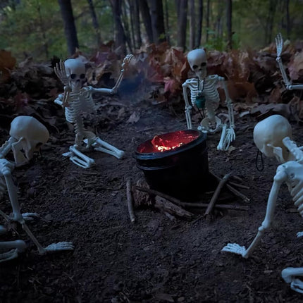 8PCS 16in Poseable Halloween Skeletons, Movable Hanging Plastic Graveyard Decor