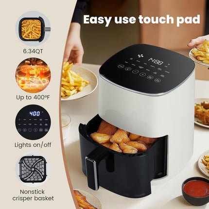 6QT Square Air Fryer with Viewing Window 12 Modes Digital Cooking Oven