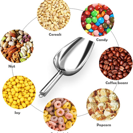 Metal Ice Scooper – 6oz, Silver, Ideal for Ice Maker, Bar & Wedding