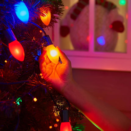 C9 LED Christmas Lights 150ft – Multicolor Shatterproof Bulbs, Outdoor Waterproof