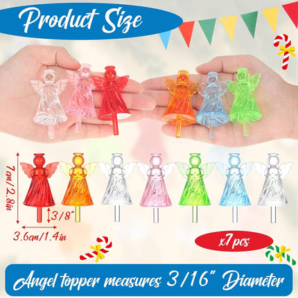 8-Pack Multicolor Angel Ceramic Tree Lights – Replacement Xmas Topper