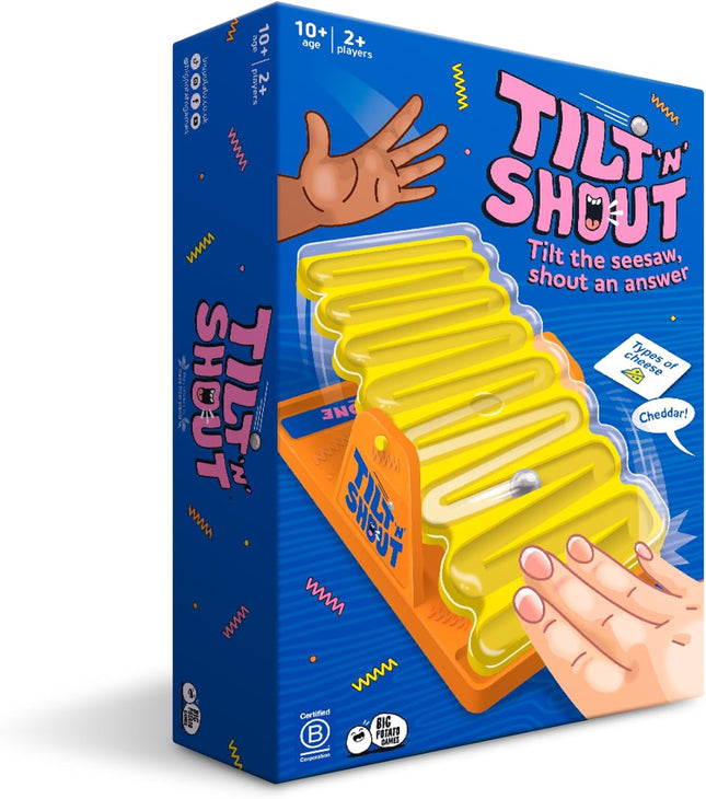 Tilt 'n' Shout Family Board Game Fast Paced Party Game for Kids Adults
