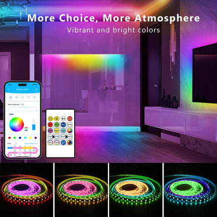 Smart RGBIC LED Lights 100 Feet with Alexa Google Assistant Voice Control