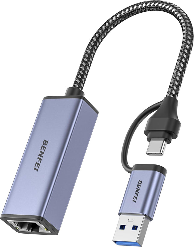 USB 3.0 to Gigabit Ethernet Adapter USB C to RJ45 LAN for MacBook Windows