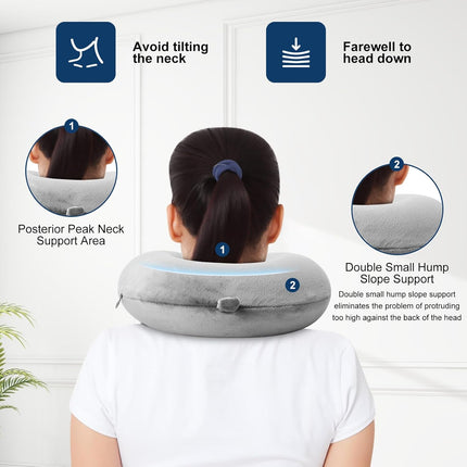 100% Memory Foam Travel Pillow – Comfortable U-Shape for Airplane & Car