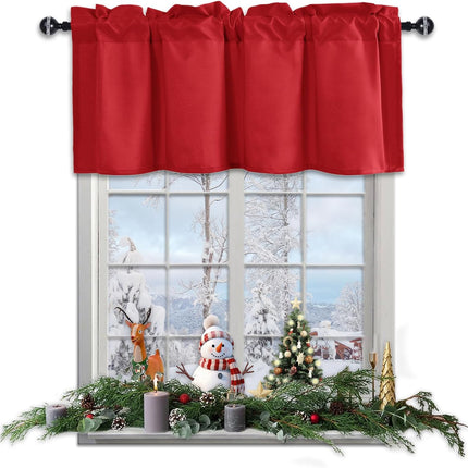 Christmas Kitchen Valance Curtains, Festive Window Treatment for Living Room & Basement