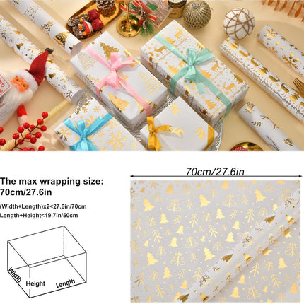 Christmas Gift Wrap – Reindeer, Snowmen, and Trees Designs for Boys, Girls, Men & Women