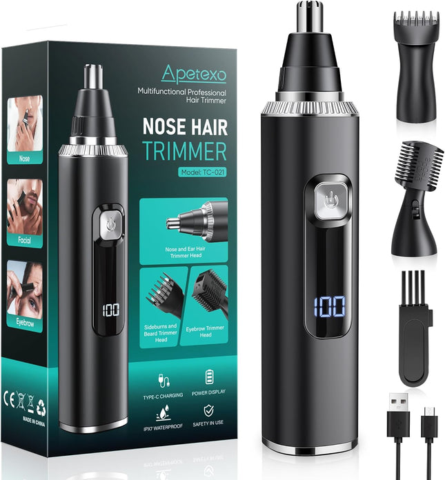 Nose Hair Trimmer for Men & Women – Type-C Rechargeable, Waterproof, Precision Groomer