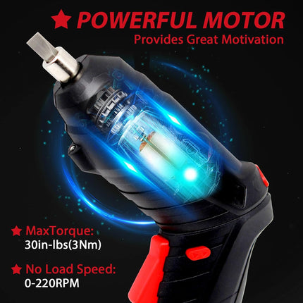 Electric Cordless Screwdriver Kit – Small Drills for Furniture & Cabinets