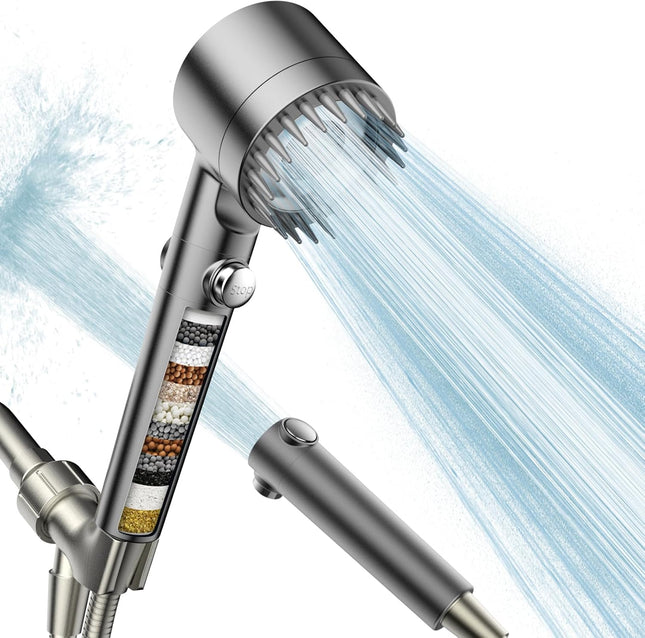 Filtered Handheld Shower Head – High Pressure, Multi-Spray, ON/OFF Switch