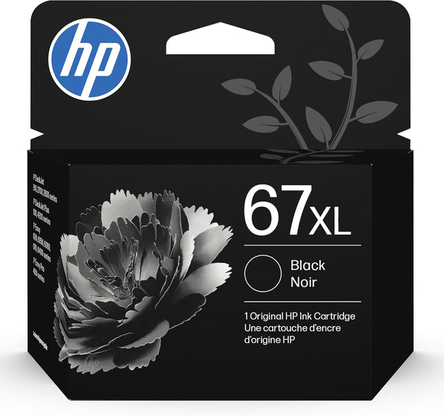 67XL Black Ink Cartridge for DeskJet 1255, 2700, ENVY 6000, 6400 Series