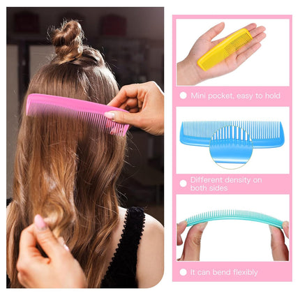 12-Pack Hair Brush & Comb Set – Detangler Mini Brushes & Plastic Combs