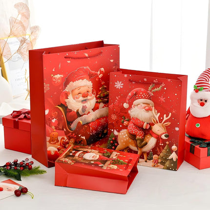 4PCS Large Christmas Gift Bags with Handles – 13" Reusable Holiday Bags