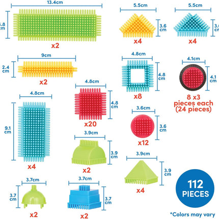 Bristle Blocks 112pc STEM Interlocking Building Blocks Set for Kids 2+