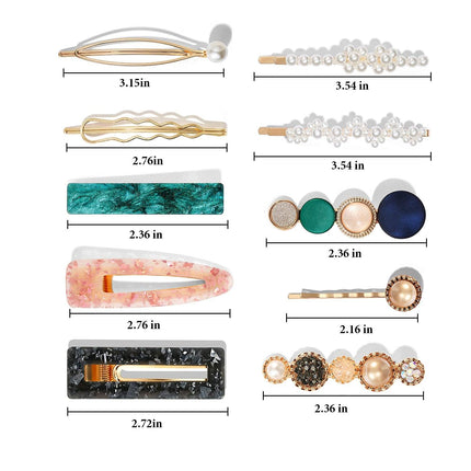 20PCS Macaron Pearl Hair Clips Set Acrylic Barrettes for Women Girls