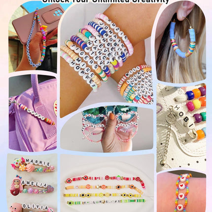 5000PCS Polymer Bracelet Kit – DIY Jewelry Making for Kids Age 6–13