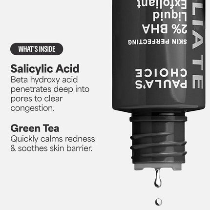 SKIN PERFECTING 2% BHA Liquid Exfoliant, Salicylic Acid Face Exfoliator Pores & Blackheads