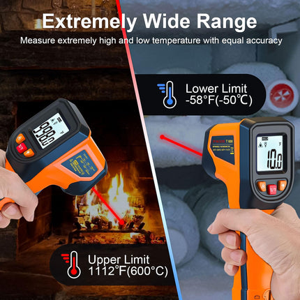 Laser Infrared Thermometer – Non-Contact Digital Temp Gun for Industrial & Cooking