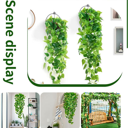 2-Pack Artificial Hanging Vines – Ivy Greenery Garlands for Home & Office Decor