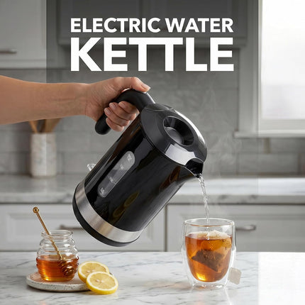 1.8L Electric Tea Kettle 1500W Fast Boil Water Boiler Black KP413B BPA-Free