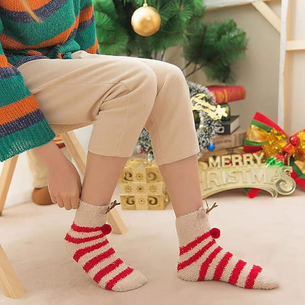 5 Pairs Cozy Women's Fuzzy Socks – Warm, Super Soft, Fluffy Winter Slipper Socks
