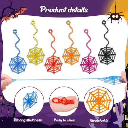 30-Piece Sticky Spider Web Hands for Kids, Halloween Party Favors & Goodie Bags