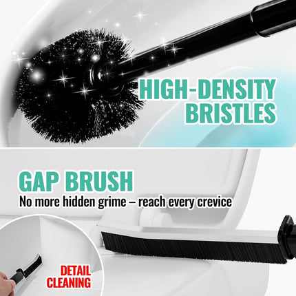 3 Piece Toilet Brush and Plunger Set Heavy Duty Bathroom Accessories