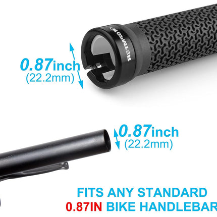 Bike Handlebar Grips, Lock-On Non-Slip Ergonomic Rubber Grips for BMX MTB Mountain