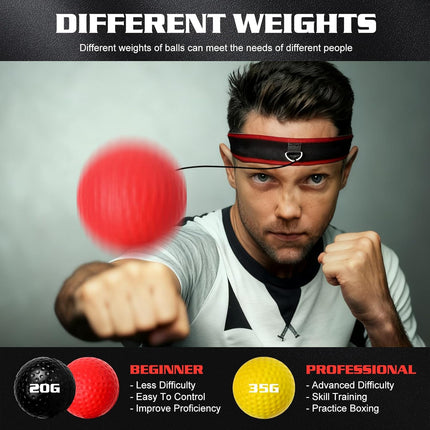 Boxing Reflex Ball Headband Set with 4 Balls for Speed Training Beginners