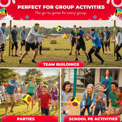 Whomp Ball Dodgeball Game with Soft Foam Dice for Backyard, Lawn and Team Activities