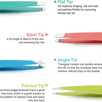 4Pcs Tweezers Set for Women – Precision Tweezers for Ingrown Hair, Facial Hair Removal