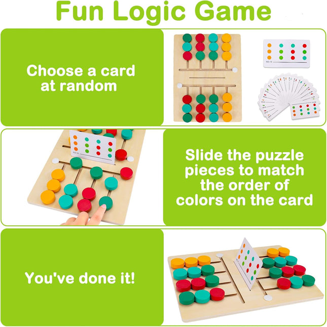 Montessori Color Matching Sliding Puzzle, Educational Toy for Kids 3–7